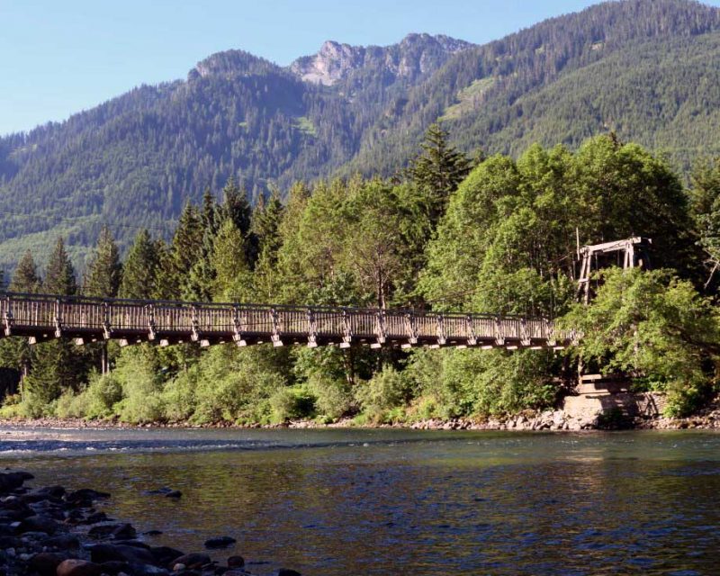 Skykomish River at Whispering Waters romantic rental cabin